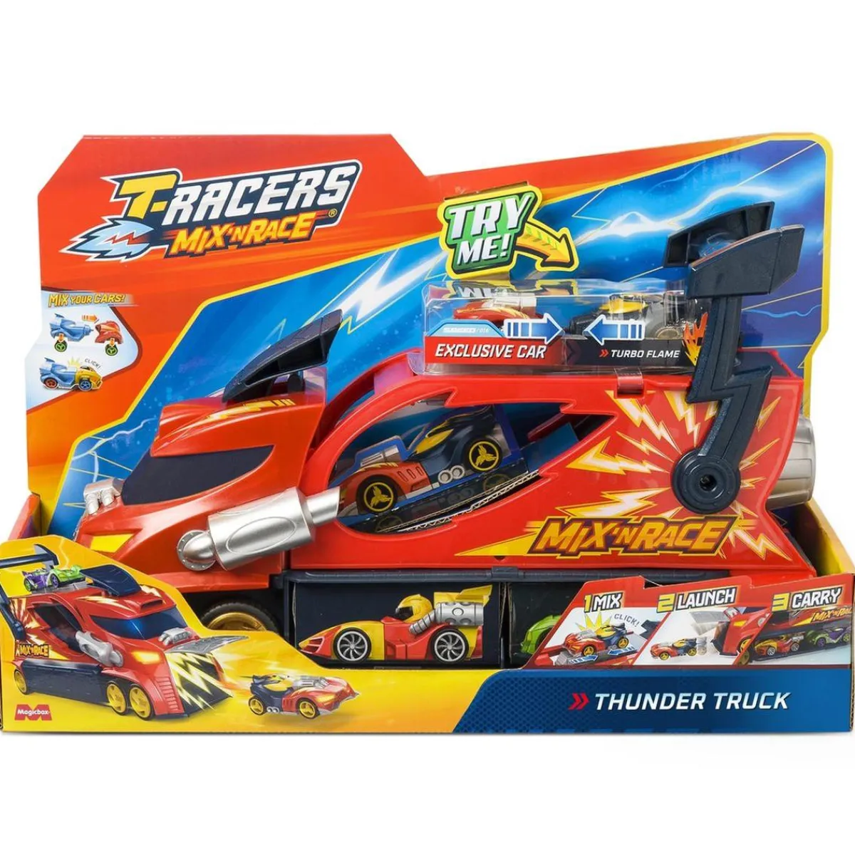 T-RACERS Vehículos Y Circuitos*Magic Box - Mix ´N Race Thunder Truck ㅤ
