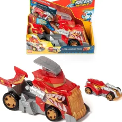 T-RACERS Vehículos Y Circuitos*Magic Box - Mix N' Race Fire Launcher Truck ㅤ