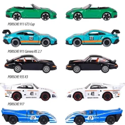FUNKO UK LIMITED Vehículos Y Circuitos*Majorette - Pack de 5 coches de metal Porsche, escala 1:64 con partes de apertura ㅤ