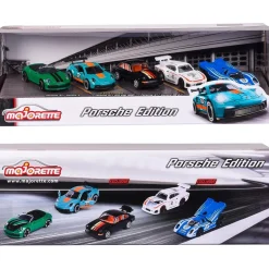 FUNKO UK LIMITED Vehículos Y Circuitos*Majorette - Pack de 5 coches de metal Porsche, escala 1:64 con partes de apertura ㅤ