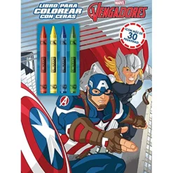 LOGISTA LIBROS Juguetes Educativos Y Libros*Marvel - Los Vengadores - Libro de actividades para colorear con ceras: Los Vengadores ㅤ