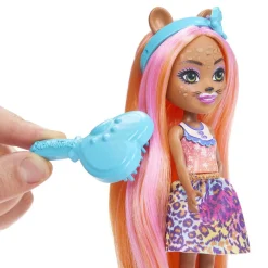 MATTEL Muñecas*- Enchantimals - Muñeca guepardo Glam Party con accesorios para peinar y mascota ㅤ