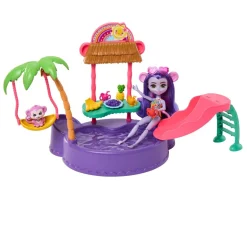 MATTEL Muñecas*- Enchantimals - Piscina infantil con tobogán y figuras ㅤ
