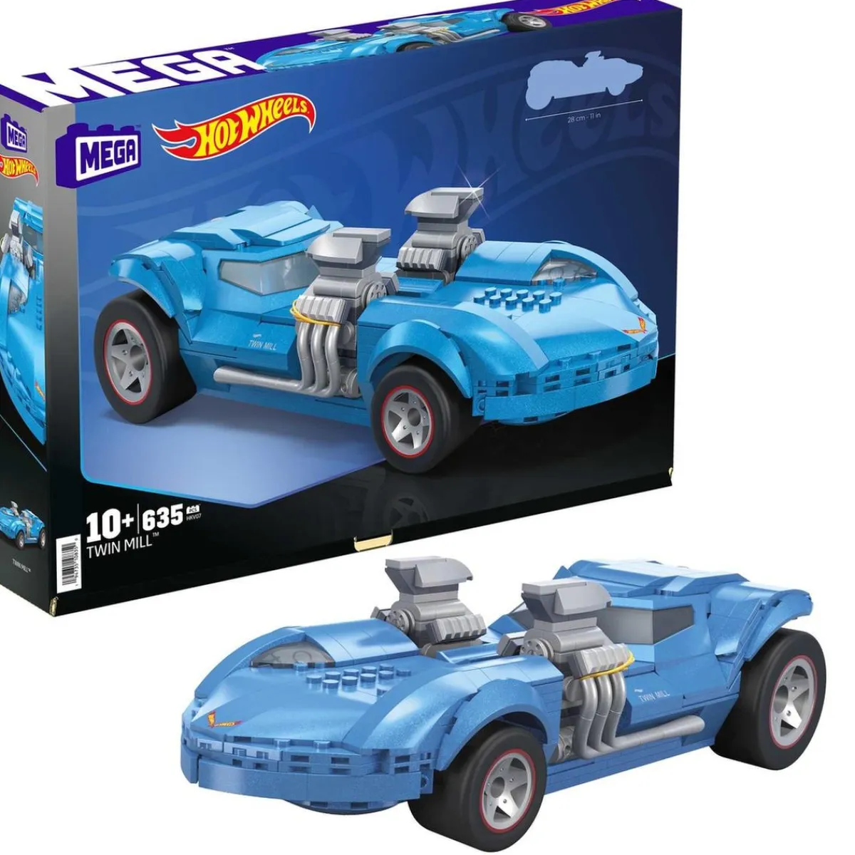 MATTEL Juguetes De Construcción*- Kit Construcción Vehículo Twin Mill 635 Piezas ㅤ