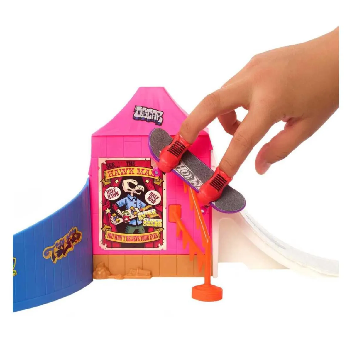 MATTEL Vehículos Y Circuitos*- Parque de skate con monopatín de juguete y zapatillas para dedos ㅤ