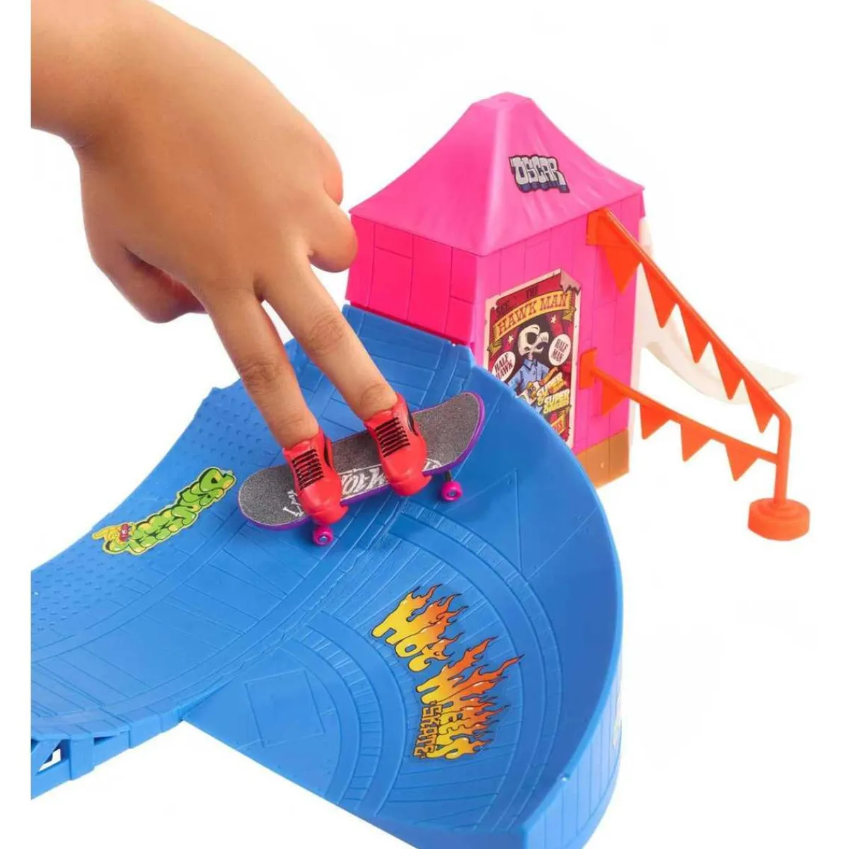 MATTEL Vehículos Y Circuitos*- Parque de skate con monopatín de juguete y zapatillas para dedos ㅤ