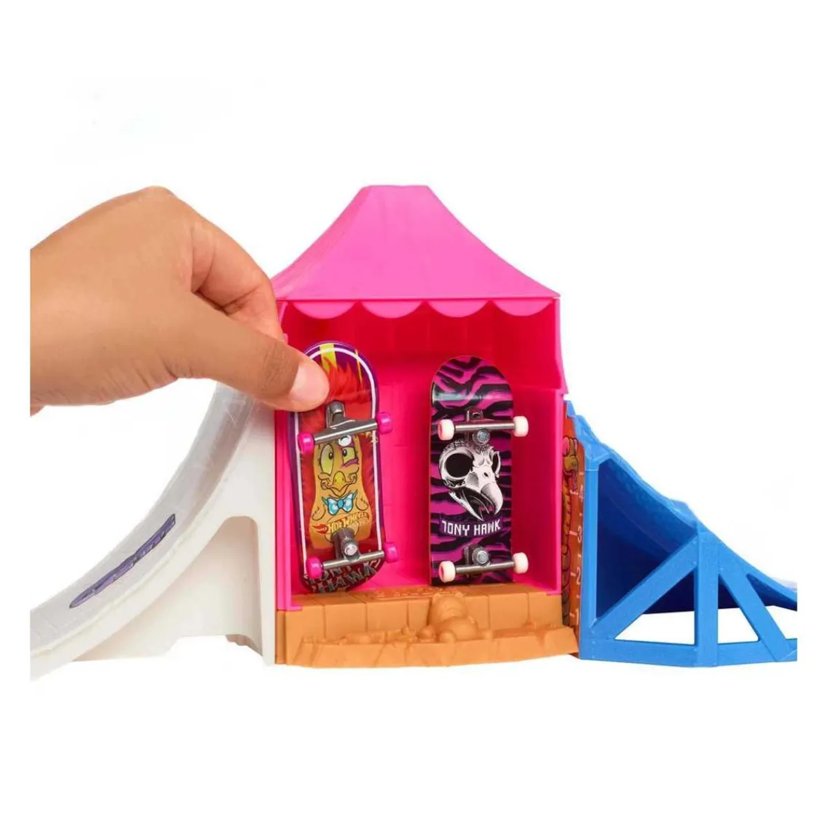 MATTEL Vehículos Y Circuitos*- Parque de skate con monopatín de juguete y zapatillas para dedos ㅤ