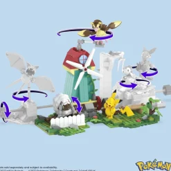 MATTEL Juguetes De Construcción*- Pokemon - Construcción Pokémon con movimiento: Pikachu, Wooloo y Pidgey, 240 bloques ㅤ