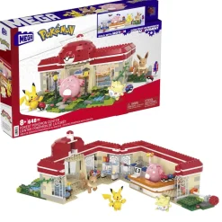 MATTEL Juguetes De Construcción*- Pokemon - Kit de construcción Pokémon centro en el bosque con bloques y personajes ㅤ