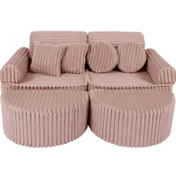 MEOWBABY Entretenimiento·Hamacas Y Columpios|Estilo De Vida*- Sofá Infantil Churros Pocket Max Color Rosa Chocolate