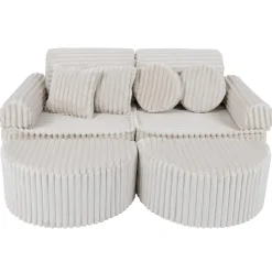 MEOWBABY Entretenimiento·Hamacas Y Columpios|Estilo De Vida*- Sofá Infantil Churros Pocket Max Color Blanco Algodón