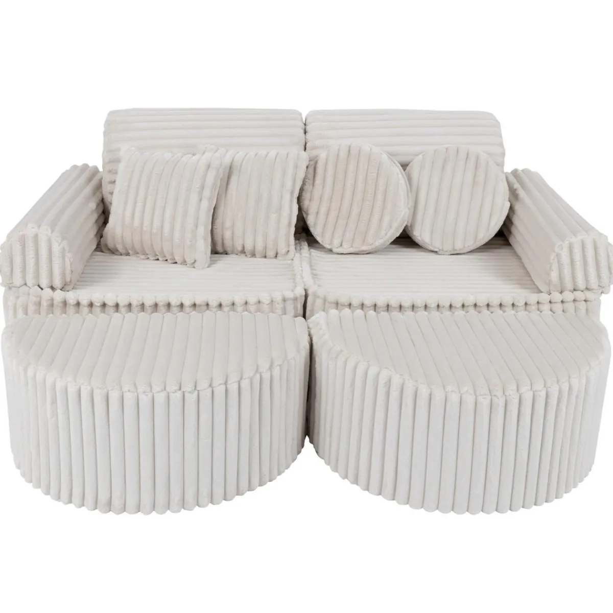 MEOWBABY Entretenimiento·Hamacas Y Columpios|Estilo De Vida*- Sofá Infantil Churros Pocket Max Color Blanco Algodón