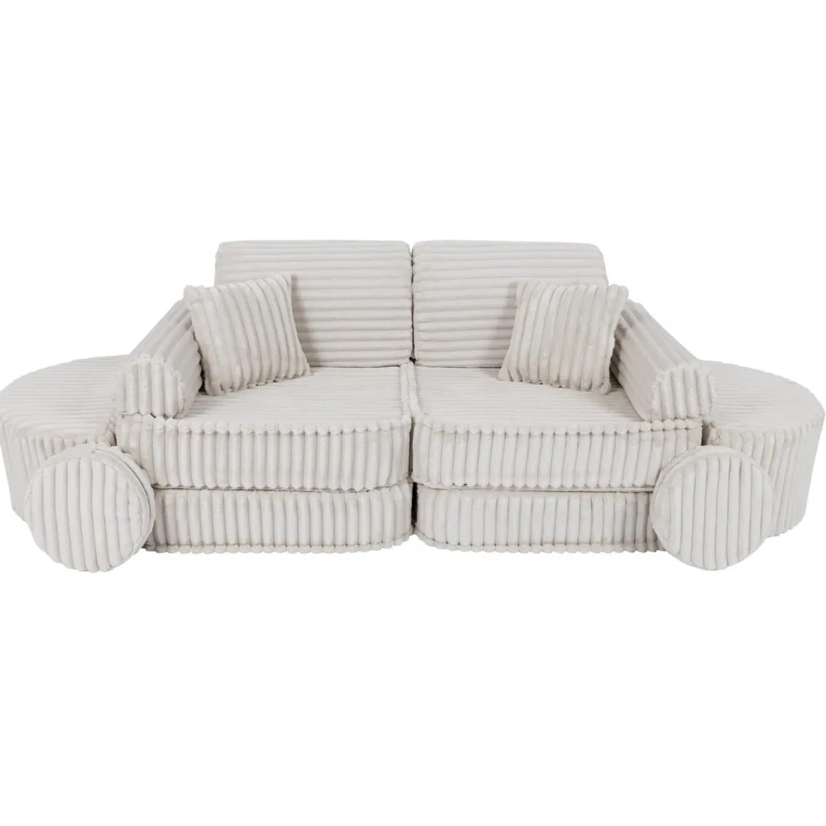 MEOWBABY Entretenimiento·Hamacas Y Columpios|Estilo De Vida*- Sofá Infantil Churros Pocket Max Color Blanco Algodón