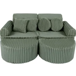 MEOWBABY Entretenimiento·Hamacas Y Columpios|Estilo De Vida*- Sofá Infantil Churros Pocket Max Color Verde Olive Sage