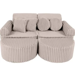 MEOWBABY Entretenimiento·Hamacas Y Columpios|Estilo De Vida*- Sofá Infantil Churros Pocket Max Color Beige Pebble