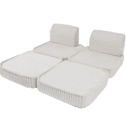 MEOWBABY Entretenimiento·Hamacas Y Columpios|Estilo De Vida*- Sofá Infantil Churros Pocket Basic Color Blanco Algodón