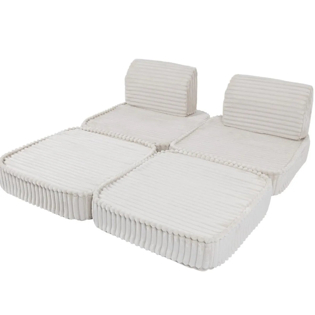 MEOWBABY Entretenimiento·Hamacas Y Columpios|Estilo De Vida*- Sofá Infantil Churros Pocket Basic Color Blanco Algodón