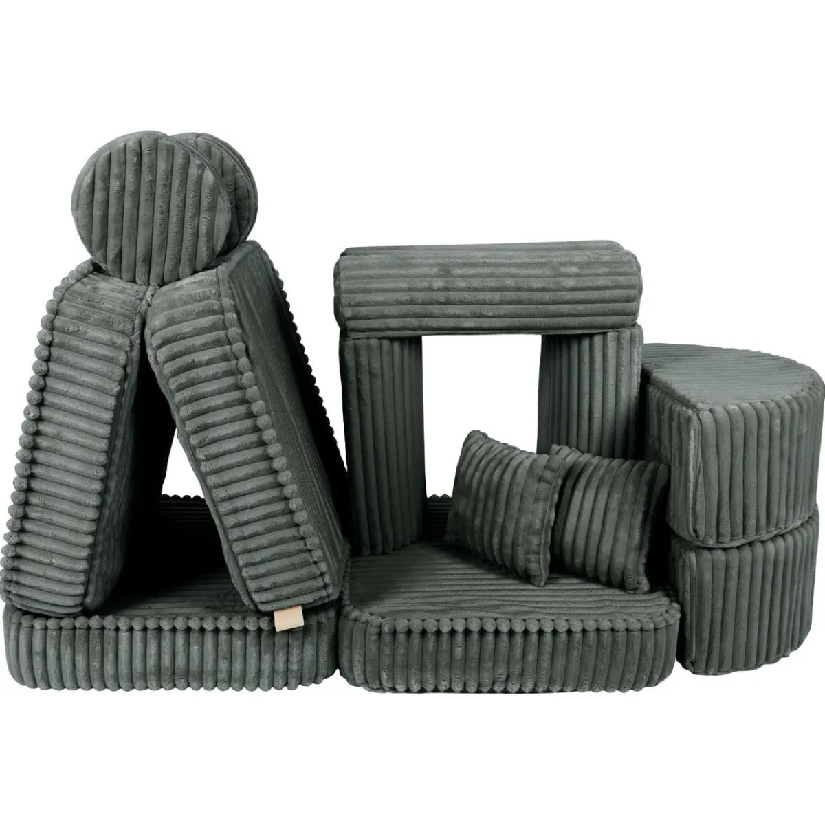 MEOWBABY Entretenimiento·Hamacas Y Columpios|Estilo De Vida*- Sofá Infantil Churros Pocket Max Color Verde Pine Forest