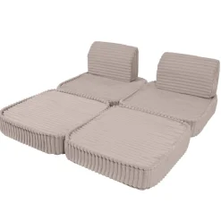 MEOWBABY Entretenimiento·Hamacas Y Columpios|Estilo De Vida*- Sofá Infantil Churros Pocket Basic Color Beige Pebble