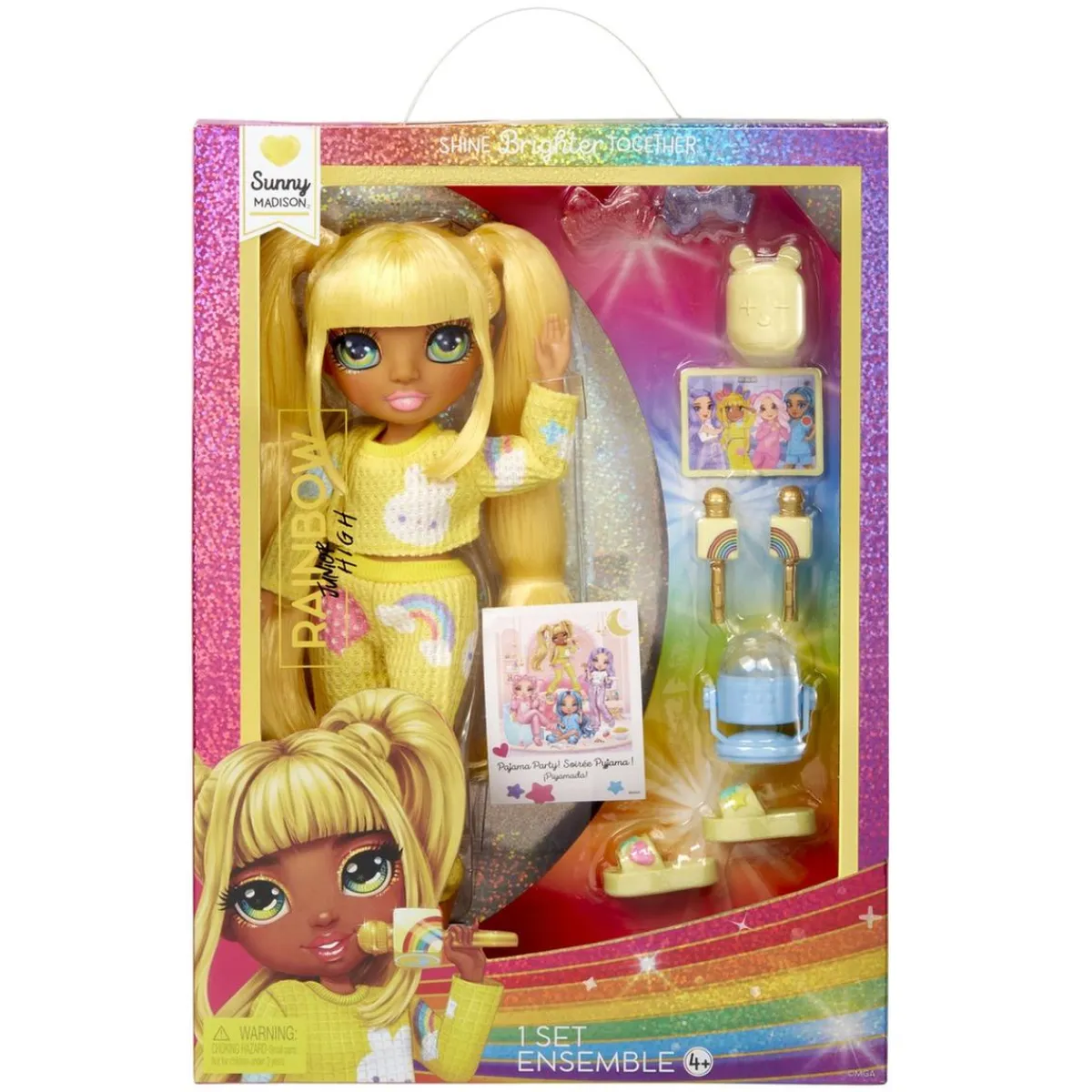RAINBOW HIGH Muñecas*MGA - Junior High PJ Party Sunny Amarillo ㅤ