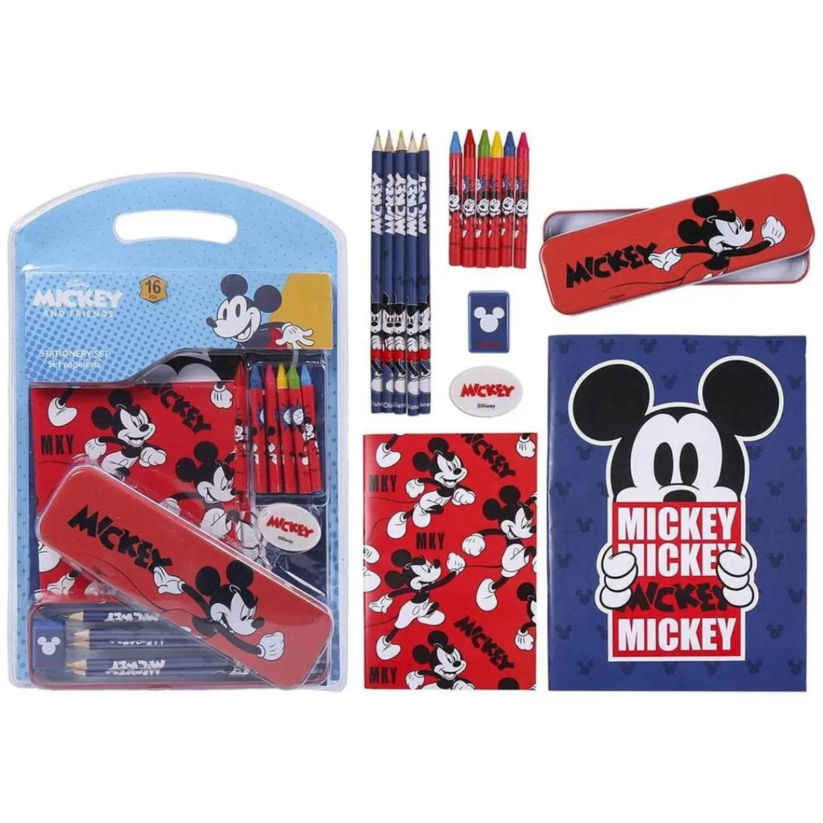 ARTESANIA CERDÁ Material Escolar*Mickey Mouse - Set de papelería escolar