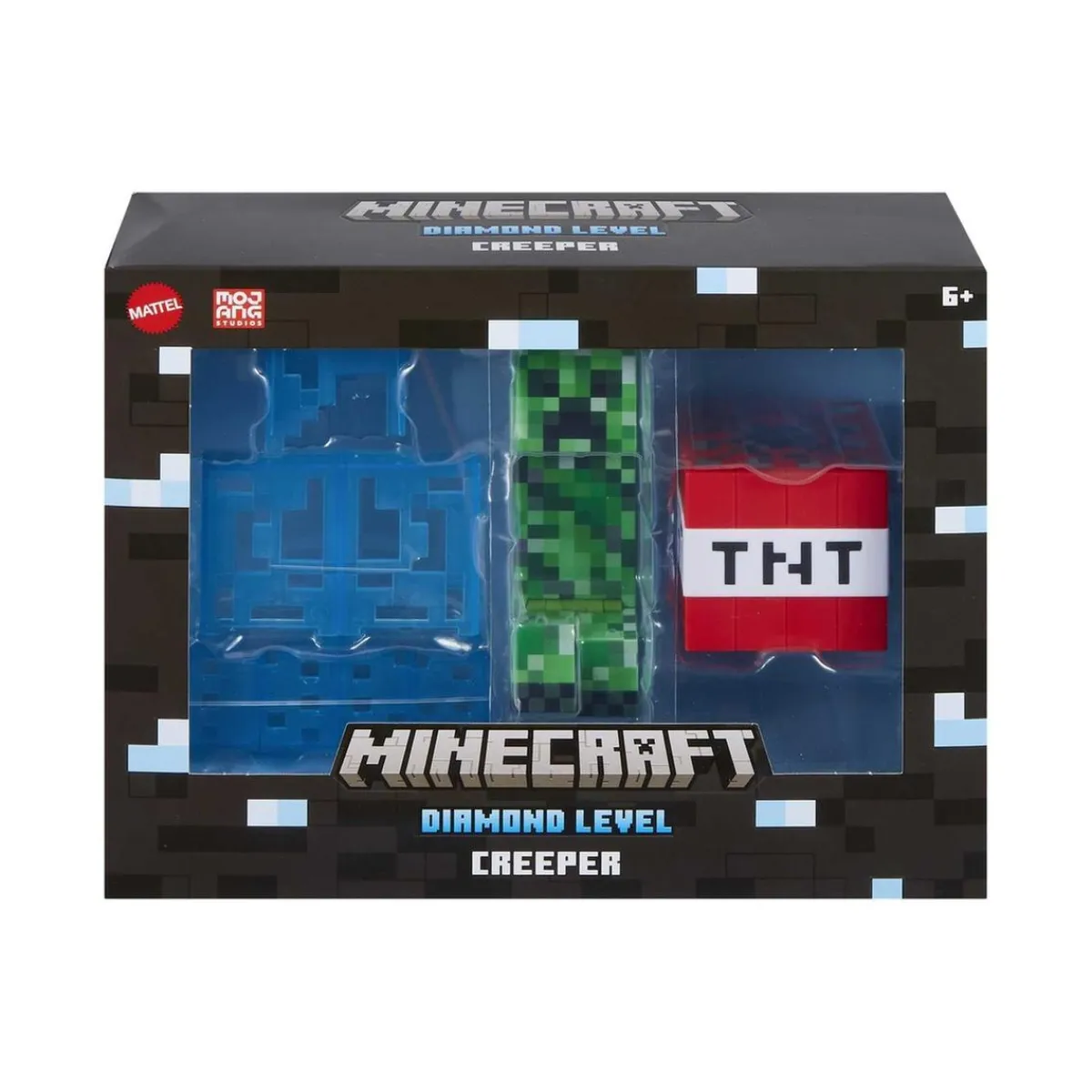 MATTEL Figuras De Acción*Minecraft - Figura articulada Creeper Nivel Diamante con accesorios ㅤ