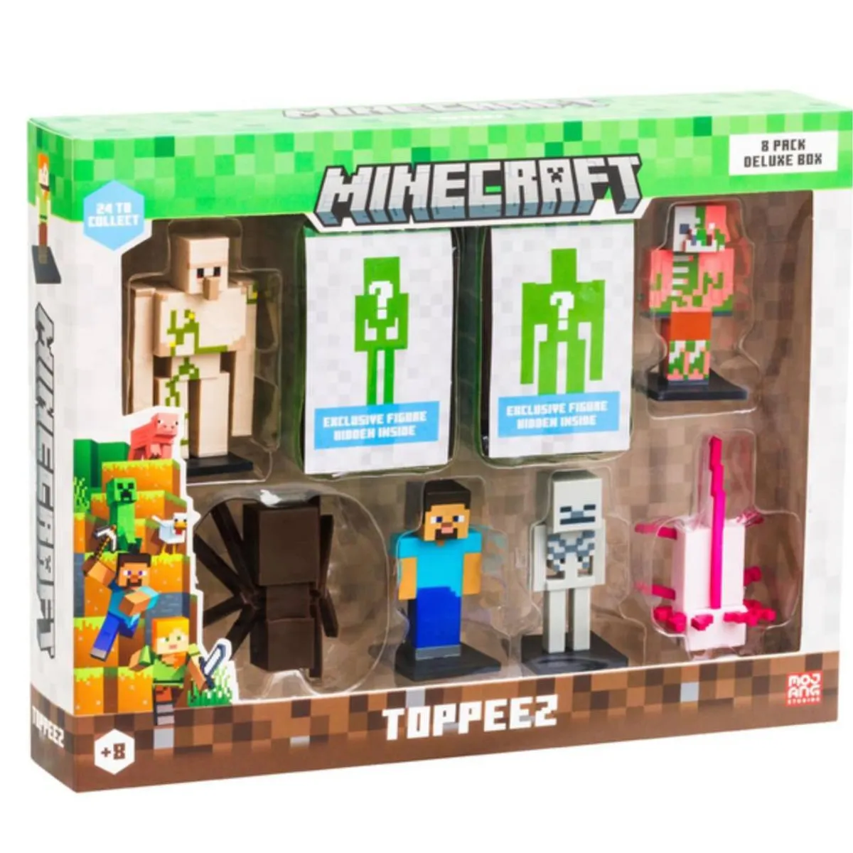 MINECRAFT Figuras De Acción*- Pack 6 figuras Topeez + 2 figuras sorpresa