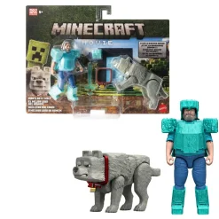 MATTEL Figuras De Acción*Minecraft - Pack 2 figuras Steve y Wolf