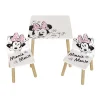 MICKEY Estilo De Vida*Minnie Mouse - Conjunto de mesa y sillas infantiles en madera, diseño Minnie Mouse ㅤ