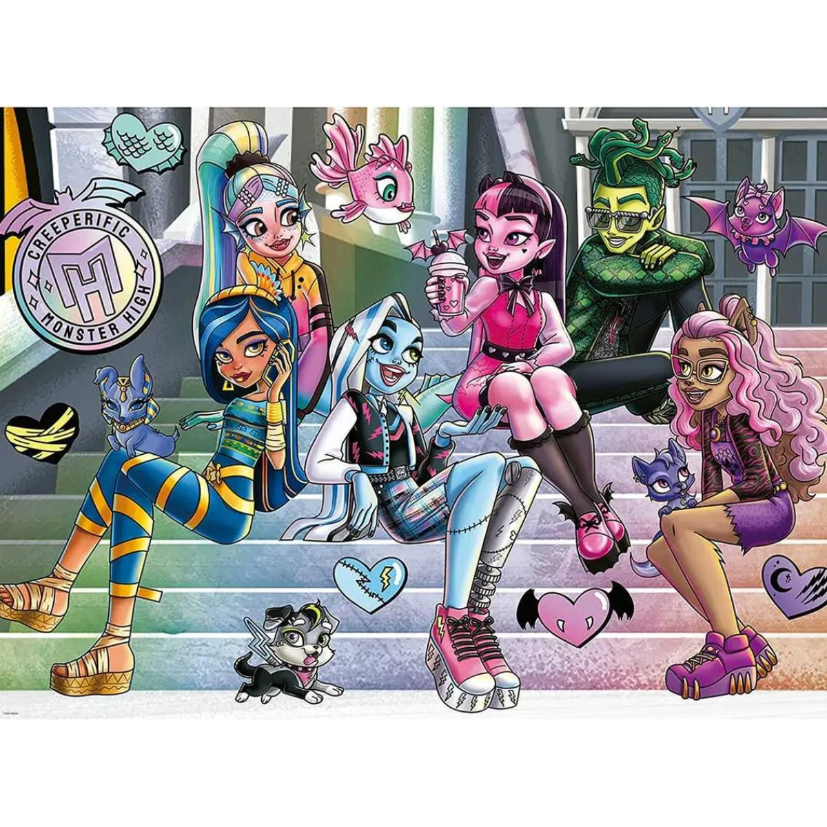EDUCA BORRAS Juegos Y Puzzles*Monster High - Puzzle de 1000 piezas Monster High para adultos, 68 x 48 cm y cola Fix incluida ㅤ
