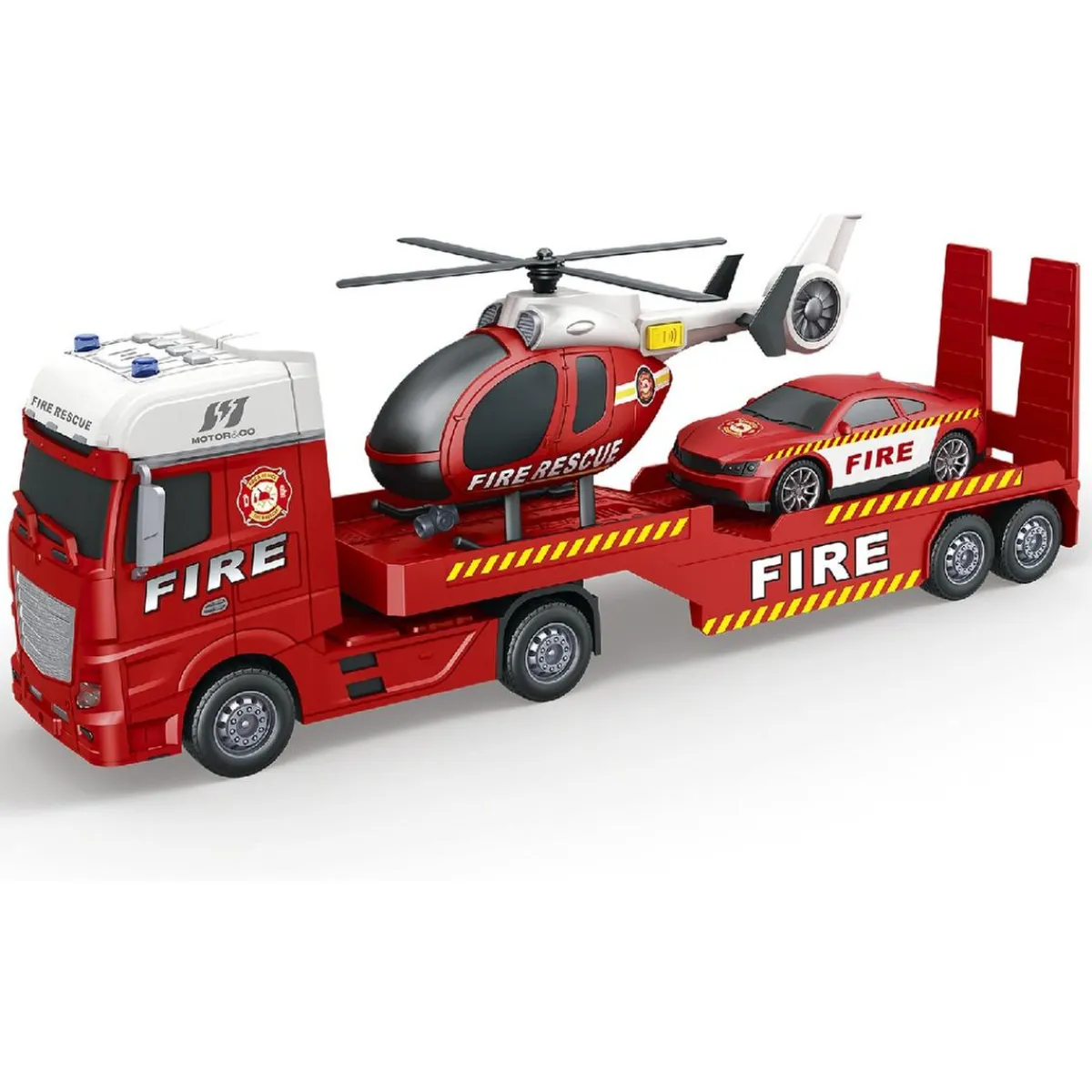 Vehículos Y Circuitos*Motor & Co - Camión de rescate con helicóptero y coche (varios modelos)