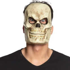 CLEMENTONI Disfraces|Halloween*Máscara facial de calavera con pino, en blanco ㅤ