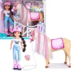 NANCY Muñecas*- Muñeca articulada con caballo y accesorios de cuidado ㅤ