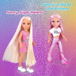 NANCY Muñecas*- Muñeca con pelo rosa, juego para peinar y decorar, máquina de gemas y accesorios ㅤ