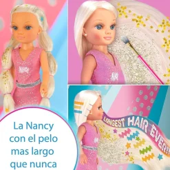 NANCY Muñecas*- Muñeca con pelo súper largo y accesorios para crear peinados ㅤ