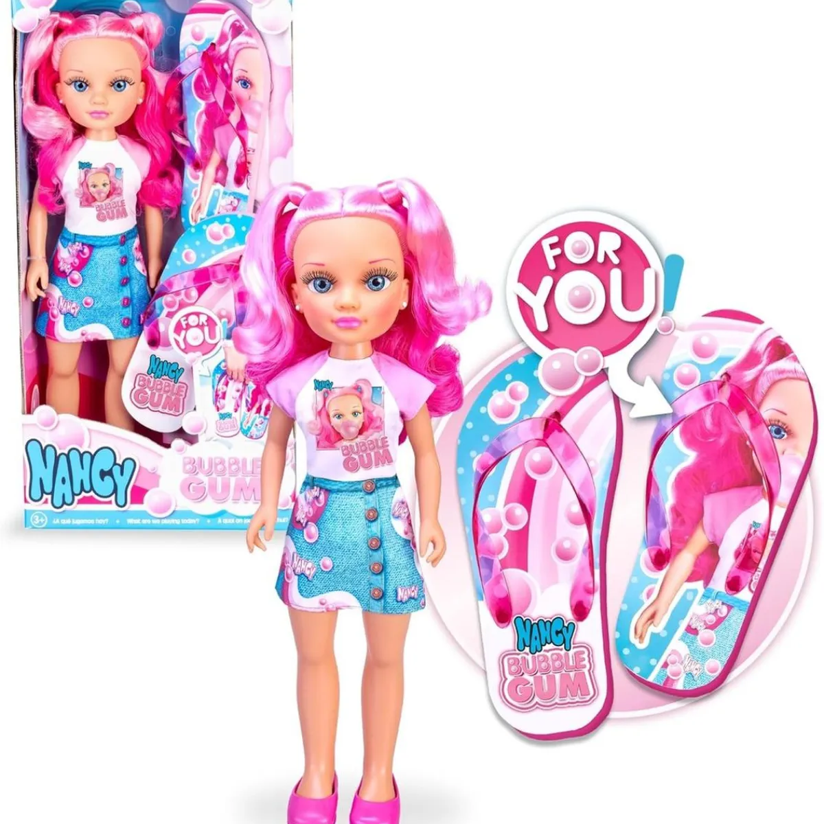 NANCY Muñecas*- Muñeca Verano Rosa con Chanclas a Juego ㅤ
