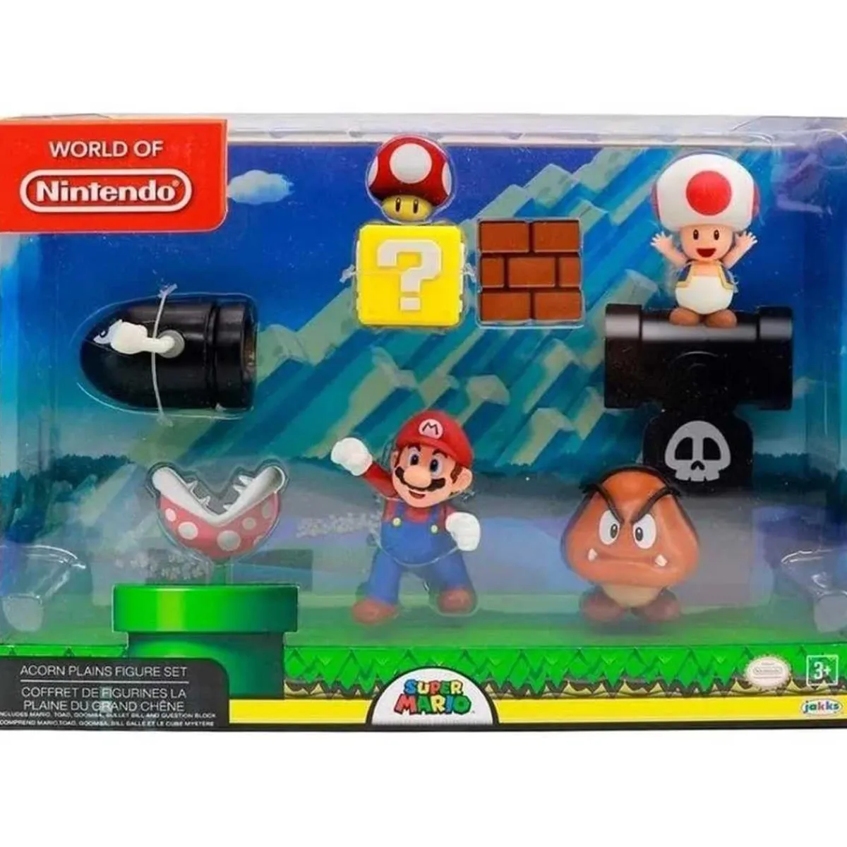 NINTENDO Figuras De Acción*- Super Mario - Set Diorama Dehesa Bellotera con 4 Figuras y 1 Accesorio ㅤ