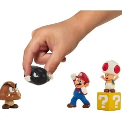 NINTENDO Figuras De Acción*- Super Mario - Set Diorama Dehesa Bellotera con 4 Figuras y 1 Accesorio ㅤ