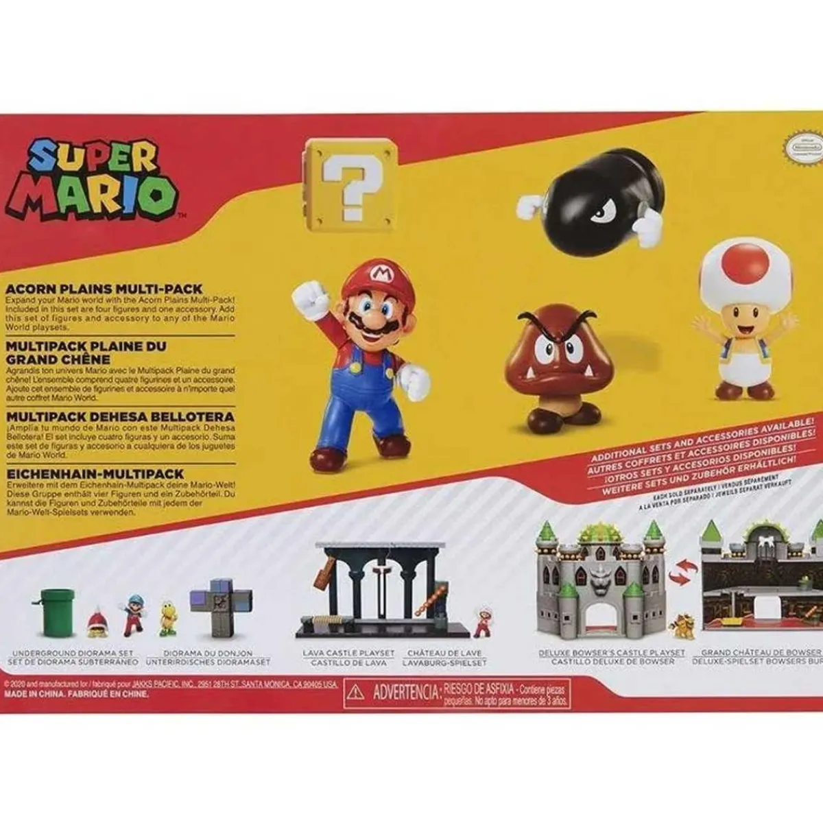 NINTENDO Figuras De Acción*- Super Mario - Set Diorama Dehesa Bellotera con 4 Figuras y 1 Accesorio ㅤ