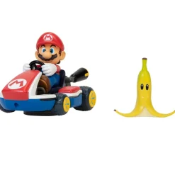 NINTENDO Figuras De Acción*- Super Mario - Vehículo acrobático de Super Mario Kart con plátano y giros 360º ㅤ