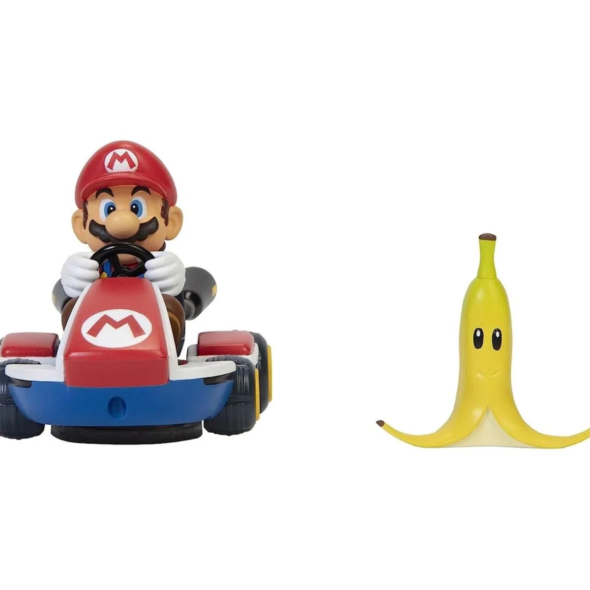 NINTENDO Figuras De Acción*- Super Mario - Vehículo acrobático de Super Mario Kart con plátano y giros 360º ㅤ