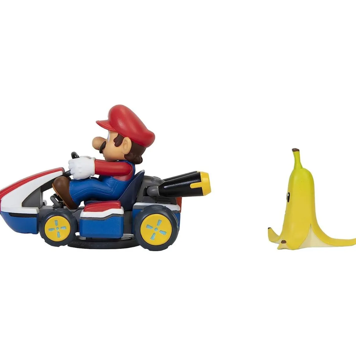 NINTENDO Figuras De Acción*- Super Mario - Vehículo acrobático de Super Mario Kart con plátano y giros 360º ㅤ