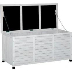 Outsunny Estilo De Vida*- Baúl de jardín de madera Blanco