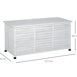 Outsunny Estilo De Vida*- Baúl de jardín de madera Blanco