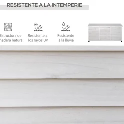 Outsunny Estilo De Vida*- Baúl de jardín de madera Blanco