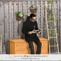 Outsunny Estilo De Vida*- Baúl de jardín de madera