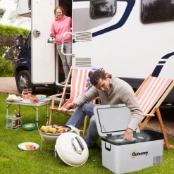 Outsunny Figuras De Acción*- Nevera congelador portatil 25L Blanco