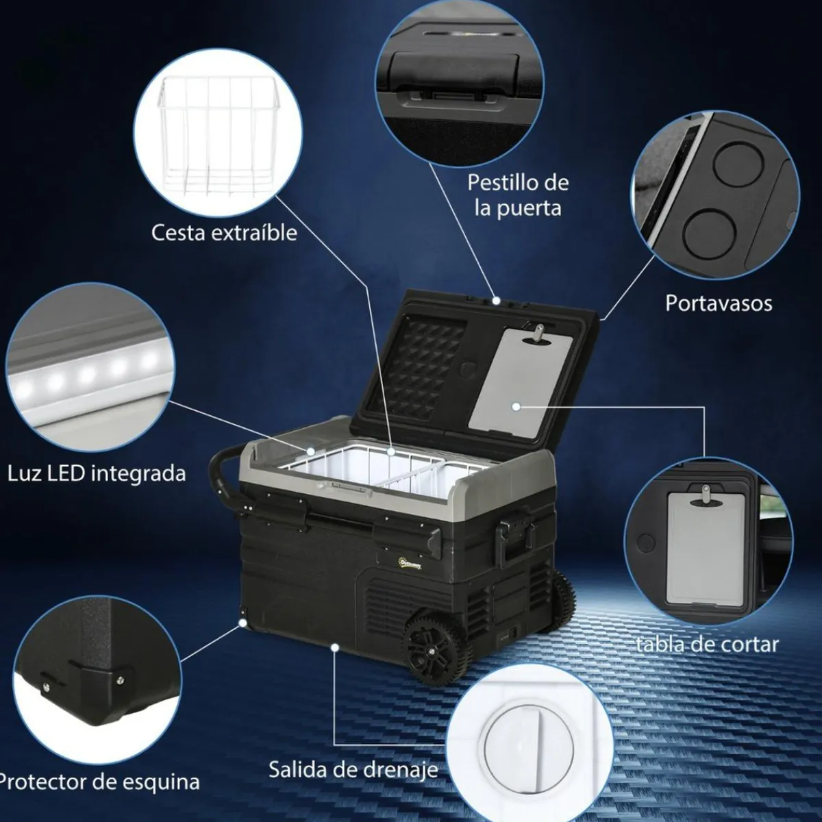 Outsunny Figuras De Acción*- Nevera congelador portatil 40L Negro