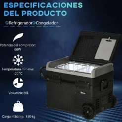 Outsunny Figuras De Acción*- Nevera congelador portatil 60L Negro