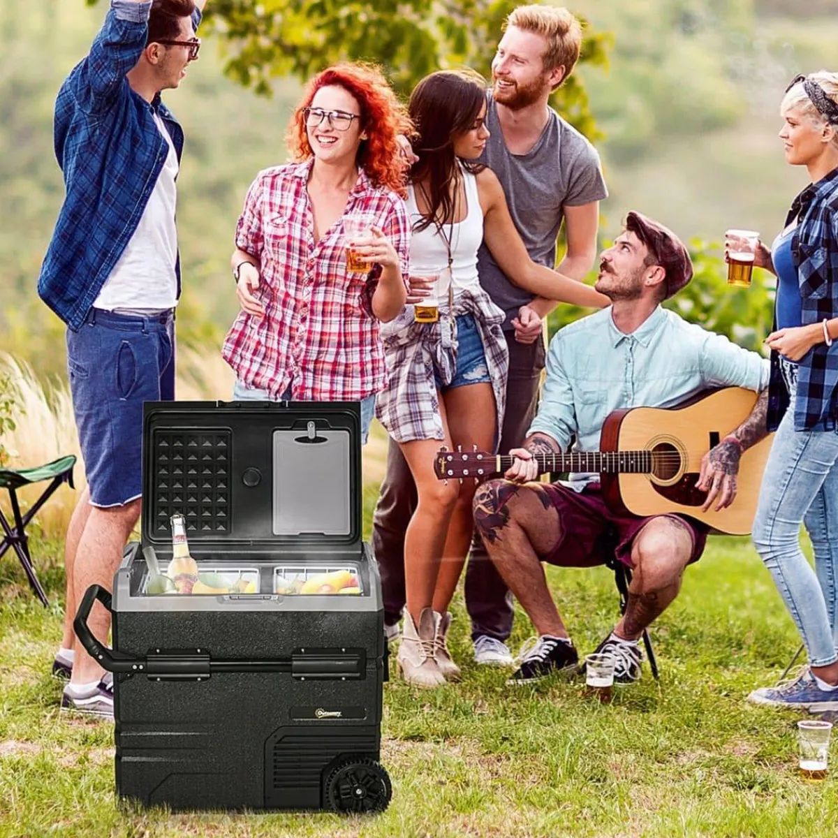 Outsunny Figuras De Acción*- Nevera congelador portatil 45L Negro